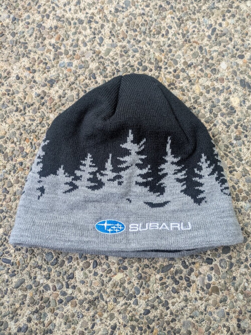 Subaru Black Gray Fleece Lined Beanie